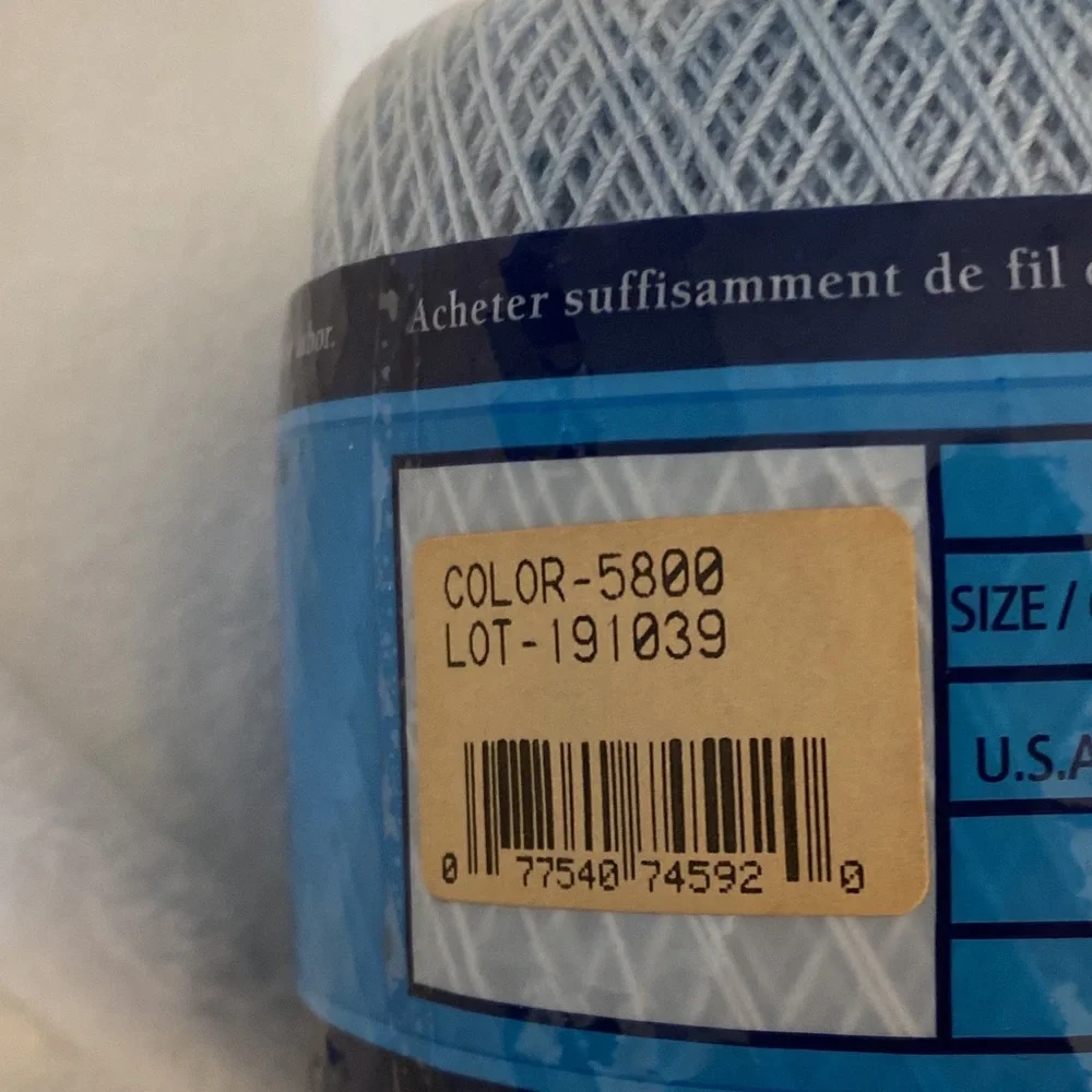 New DMC Traditions 100% mercerized crochet cotton colorfast light blue - Picture 5 of 6